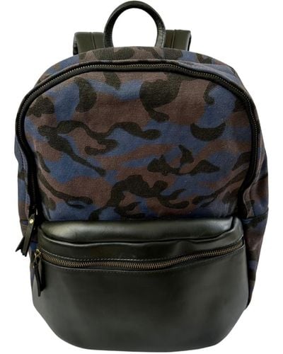 VIDA VIDA Camo And Leather Backpack - Camo - Black