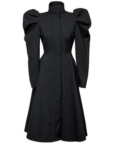 RainSisters Coat With Balloon-styled Sleeves: Majestic Night - Black