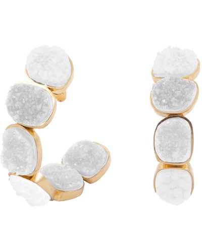 Lavani Jewels White Lavani Rainbow Earrings - Metallic