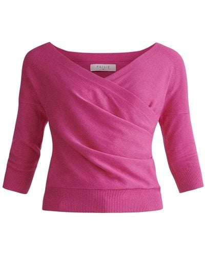 Paisie Knitted Wrap Top - Pink