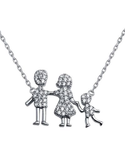 Cosanuova Sterling Family Pendant One Boy Necklace - Metallic