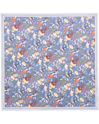 Fable England Fable Catherine Rowe Pet Portraits Morning Square Scarf - Blue