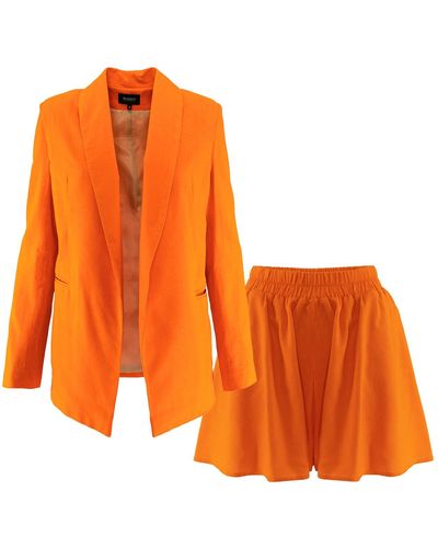 BLUZAT Orange Linen Suit