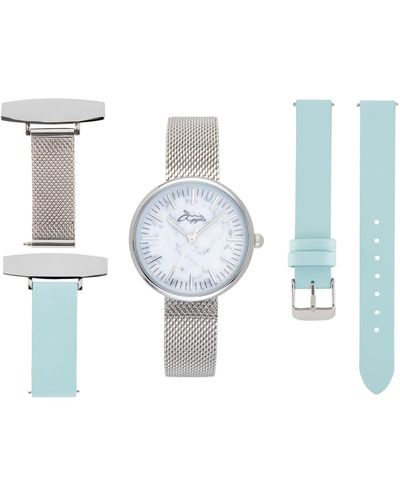 Bermuda Watch Company Venus Interchangeable Marble/silver/blue Mesh - White