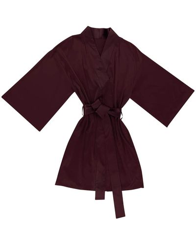 Nokaya The Lady Silk Short Robe - Purple