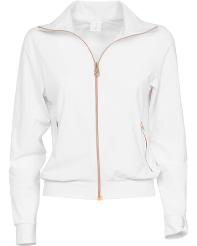 ANTONINIAS Panoply Tracksuit Jacket With Pockets And Golden Details In - White