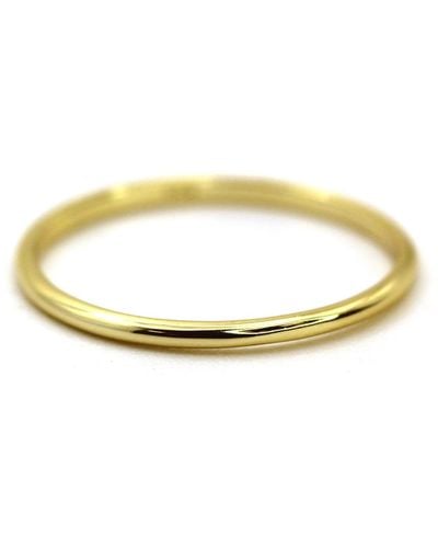 VicStoneNYC Fine Jewelry Simple Thin Yellow Solid Ring - Metallic