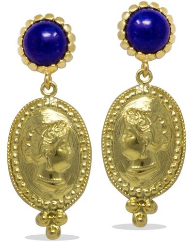 Vintouch Italy Cleopatra Lapis Earrings - Metallic