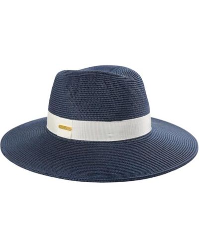 Hortons England Seaford Fedora Hat - Blue