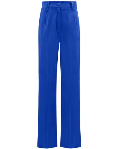 Tia Dorraine Royal Azure High-waist Straight-leg Trousers - Blue