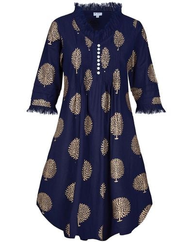 At Last Annabel Cotton Tunic In French Navy - Blue