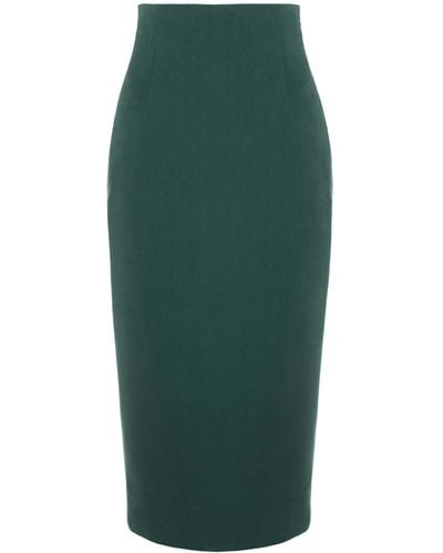 Tia Dorraine Emerald Dream High-waist Pencil Midi Skirt - Green