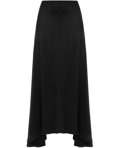 Nocturne Asymmetrical Long Skirt - Black