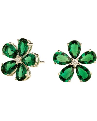 Juvetti Florea White Gold Earrings Emerald & Diamond - Green