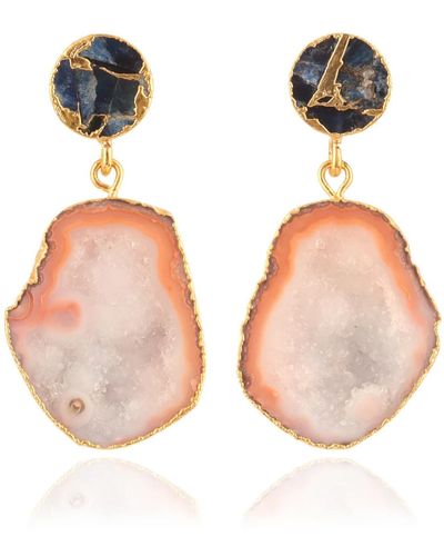 Magpie Rose Peach And Navy Rocks In The Sky - Multicolor