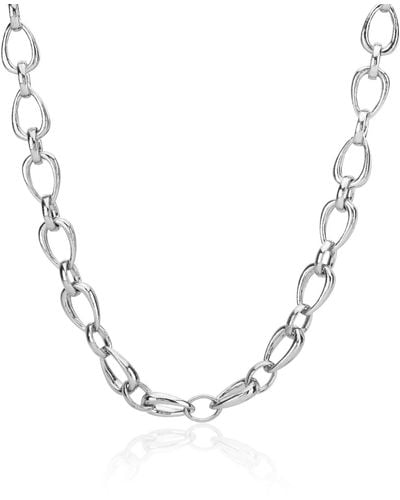 Auree Egerton Sterling Raindrop Link Necklace - Metallic