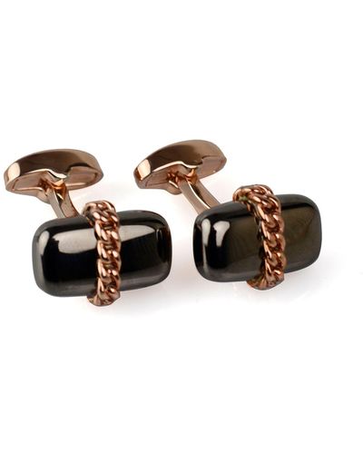 DAVID WEJ Chained Capsule Cufflinks – - Brown