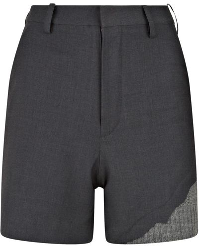Boutique Kaotique Shorts With Knitted Details - Gray