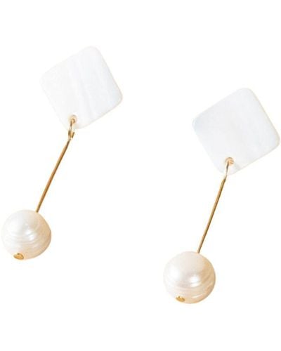 LIKHÂ Pearl Drop Earrings - White