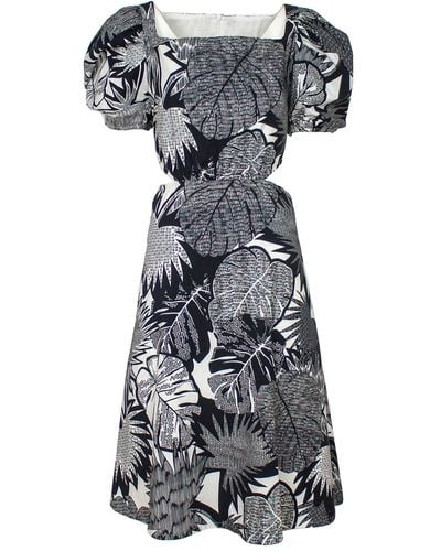 Lalipop Design Black & White Midi Dress With Side Cut-outs