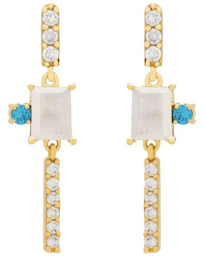 Lavani Jewels White Goldplated Rene Party Earrings - Metallic
