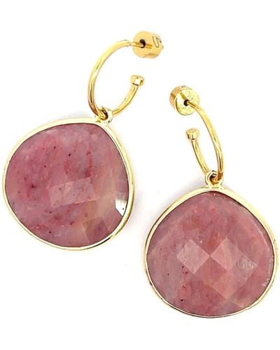 Gosia Orlowska "marina" Rhodonite Drop Earring - Pink