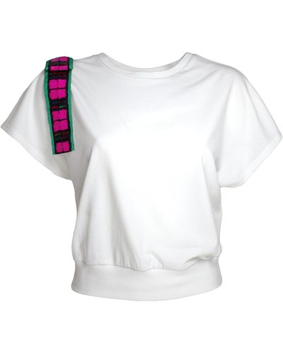 Lalipop Design T-shirt Established With A Sequined Bow - White
