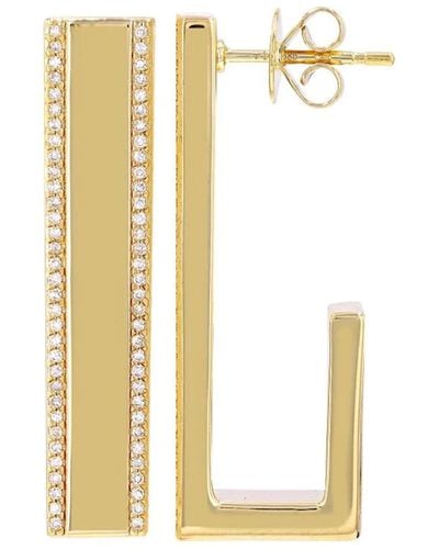 770 Fine Jewelry Bold Rectangle & Diamond Studs - Yellow
