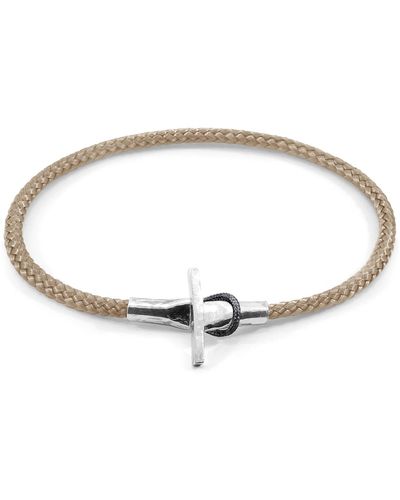Anchor and Crew Sand Cambridge Silver & Rope Bracelet - Metallic