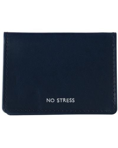 VIDA VIDA No Stress Navy Leather Travel Card Holder - Blue