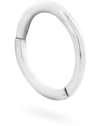 Wolf and Zephyr Gold 8mm Single Single Hoop - White