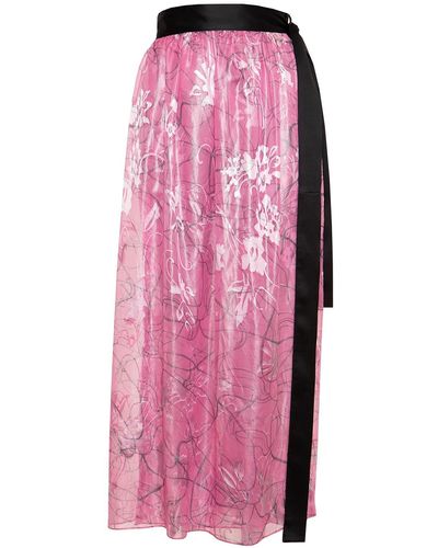 Roses Are Red Avery Silk Wrap-skirt - Pink