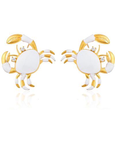 Milou Jewelry Crab Earrings - White