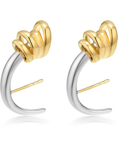 FRIDA & FLORENCE Sofia Gold & Sterling Silver Stud Earrings - Metallic