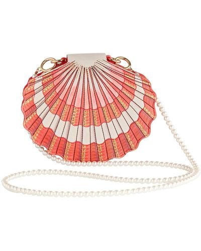 Fable England Fable Pearl Clam Shell Crossbody Bag - Red