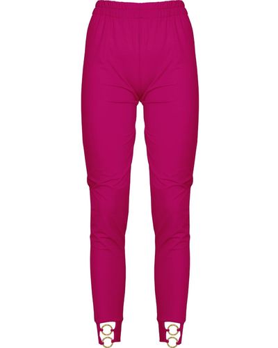 ANTONINIAS Sistine Elegant Trousers With Golden Details - Red