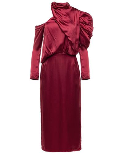 Vasiliki Atelier Anabele True Silky Midi Dress - Red