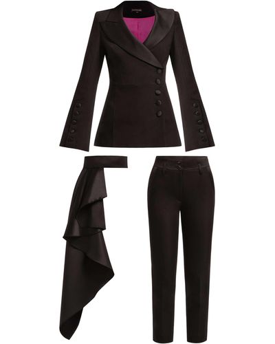 Tia Dorraine Chic Impressions Three-piece Power Suit - Black
