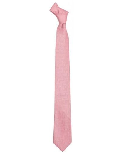 DAVID WEJ Plain Textured Tie – - Pink