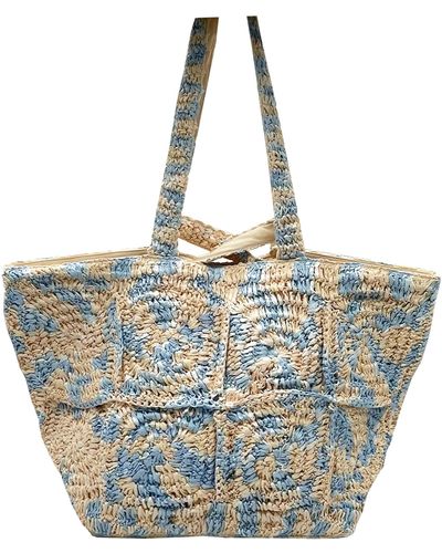 Nooki Design Glasto Crochet Tote Mix - Blue