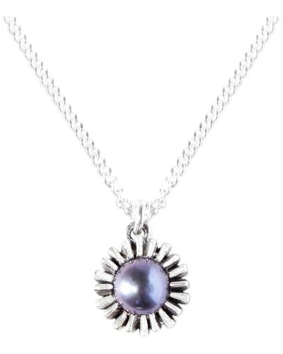Lee Renee Dahlia Bud Peacock Pearl Necklace – - Metallic