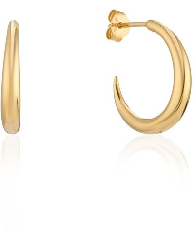 Auree Alta Gold Vermeil Crescent Shaped Hoops - Metallic