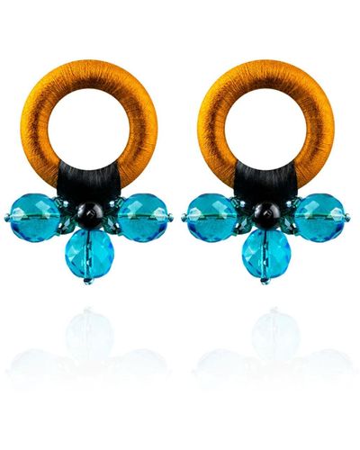 Saule Label Saule Earrings In Azure Honey - Blue