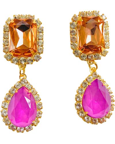 The Pink Reef Jewel Drop Neons In Coral And Violet - Pink