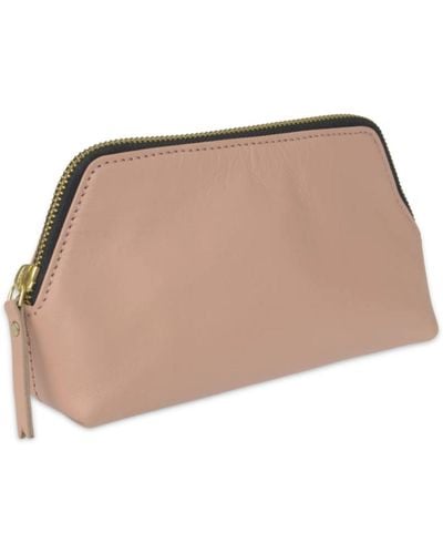 VIDA VIDA Leather Make Up Bag- Blush Pink - Natural
