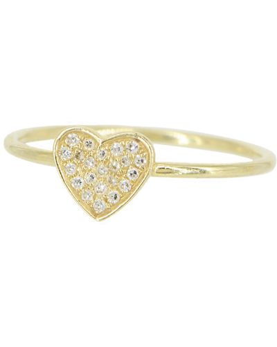 KAMARIA Heart Ring With Diamonds - Metallic