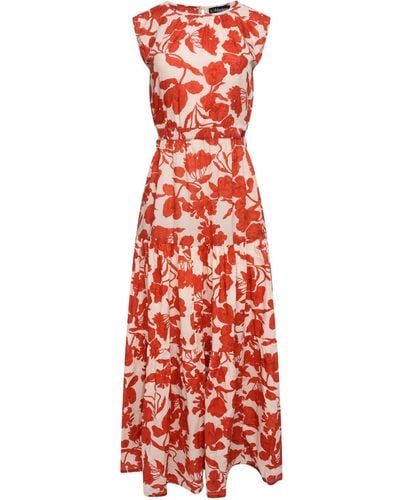 LAtelier London Elise Red Floral Cutout Maxi Dress