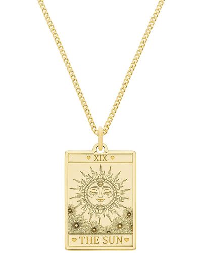 CarterGore Small 9ct 375 Gold "the Sun" Tarot Card Necklace - Metallic