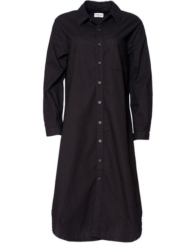 NOEND Makenzie Linen Shirt Dress In - Black