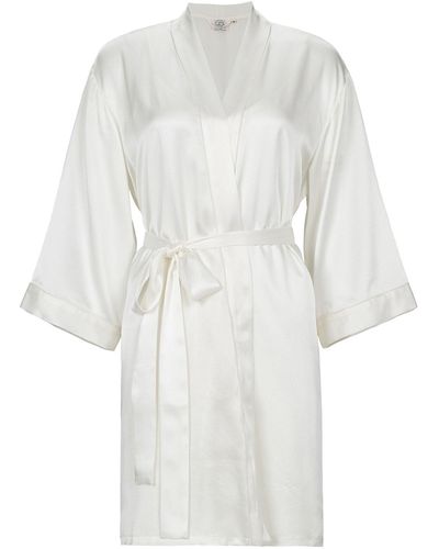 NOT JUST PAJAMA A Midsummer Afternoon Silk Bride's Robe - White